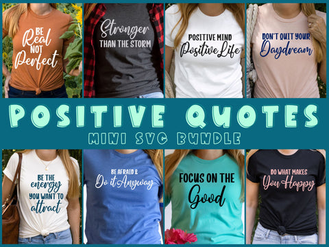 Positive Quote SVG Bundle | 8 SVG Cut Files SVG So Fontsy Design Shop 