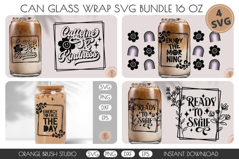 Positive Quotes Can Glass Wrap Bundle SVG For Libbey Glass SVG OrangeBrushStudio 