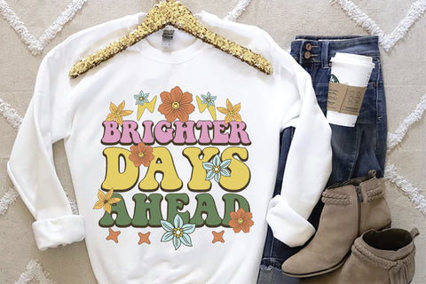 Positive Quotes Retro Flower PNG Bundle Sublimation Creativeart88 