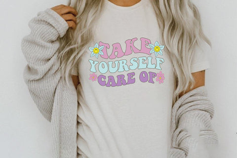 Positive Quotes Retro Flower PNG Bundle Sublimation Creativeart88 