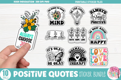 Positive Quotes Sticker Bundle Sublimation DESIGNS DARK 