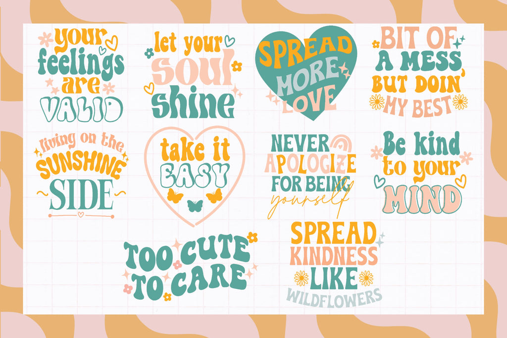 Positive Quotes SVG Bundle, Inspirational Quotes SVG Bundle - So Fontsy