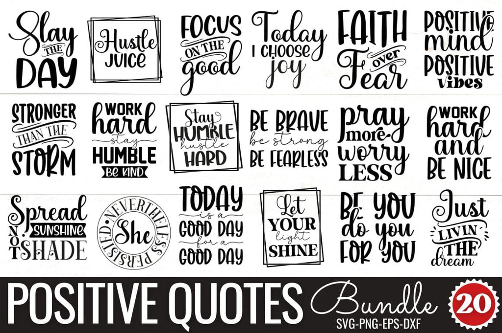 Positive quotes SVG bundle - So Fontsy