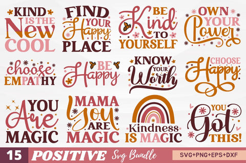 Positive Quotes SVG Bundle SVG Regulrcrative 