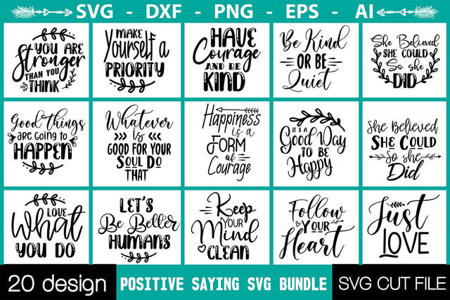 Positive Saying SVG Bundle SVG Nbd161 