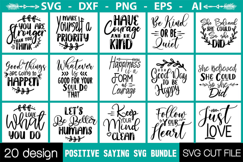 Positive Saying SVG Bundle SVG Nbd161 