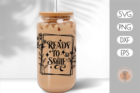 Positive Smile Can Glass Wrap | Bear Can Wrap SVG SVG OrangeBrushStudio 