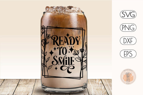 Positive Smile Can Glass Wrap | Bear Can Wrap SVG SVG OrangeBrushStudio 