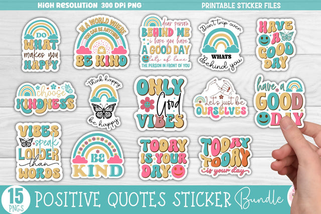 Positive Sticker Bundle Sublimation DESIGNS DARK 