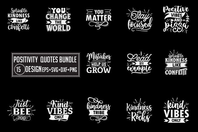 Positive SVG bundle 15 design SVG Nurstore 