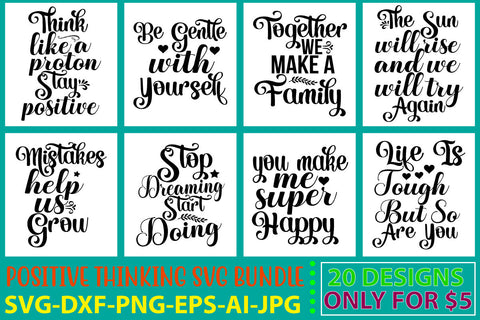 Positive Thinking SVG Bundle Vol. 2 SVG Syaman 