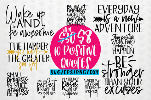 Positive Thoughts Quote – SVG EPS DXF PNG SVG CoralCutsSVG 