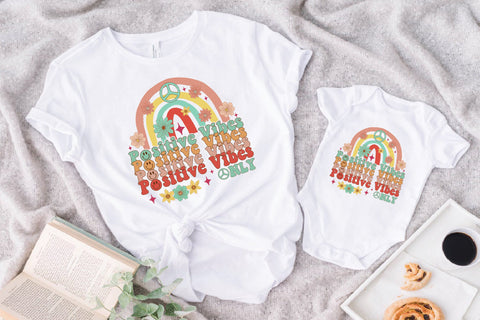 Positive Vibes Only Rainbow Sublimation Design Sublimation Creativeart88 