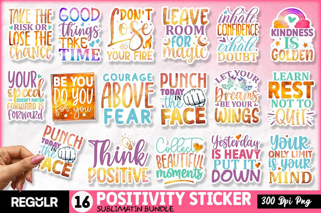 Positivity and Inspirational and sticker bundle Sublimation Regulrcrative 