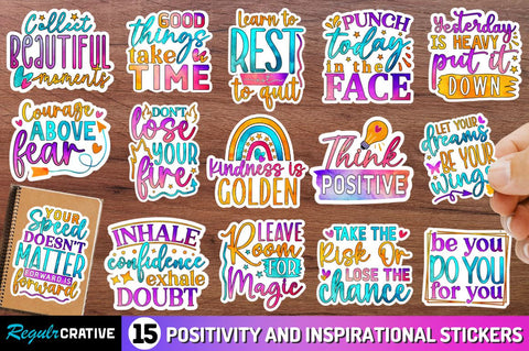 Positivity And Inspirational Stickers Bundle Sublimation Regulrcrative 