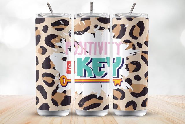 Positivity Is Key 20oz Tumbler Wrap Sublimation Design Sublimation MockupSvgVenue 