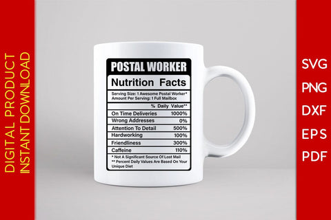 Postal Worker Nutrition Facts SVG PNG PDF Cut File SVG Creativedesigntee 