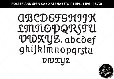 Poster card Alphabet, Sign card Alphabet, alphabet template svg, alphabet chart svg, monogram alphabet svg, split letter svg, cut files for circuit SVG Loveleen Kaur 