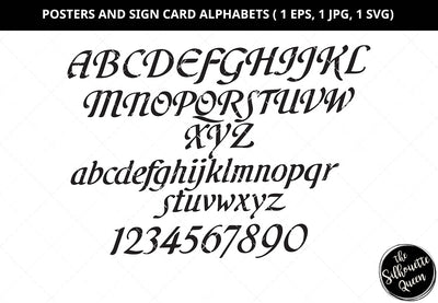 Poster card Alphabet, Sign card Alphabet, number svg, alphabet template svg, alphabet chart svg, monogram alphabet svg, cut files for circuit SVG Loveleen Kaur 