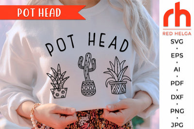 Pot Head SVG - Plant Lover Cut File SVG RedHelgaArt 