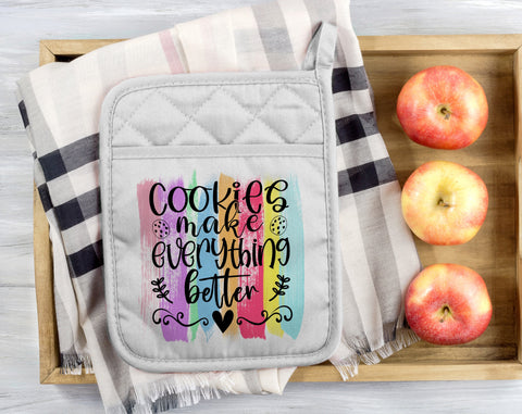 Pot Holder Sublimation Designs Bundle, 6 Pot Holder PNG Files, Leftovers Are For Quitters PNG, Bakers Gonna Bake PNG, Cookies Make Everything Better PNG Sublimation HappyDesignStudio 