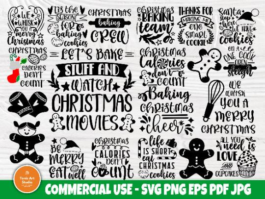 Christmas Kitchen Towels SVG Bundle - So Fontsy