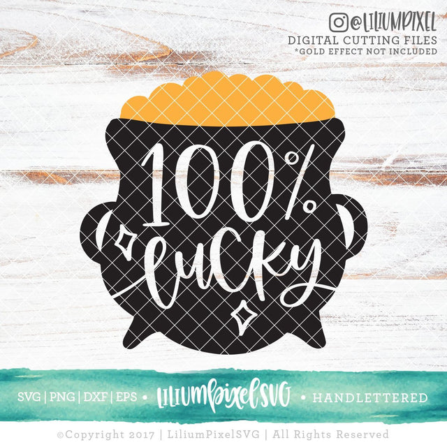 Pot of Gold - 100 Lucky SVG Lilium Pixel SVG 
