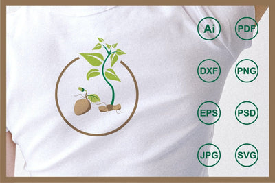 Potatoes seed design illustration SVG Leamsign Studio 