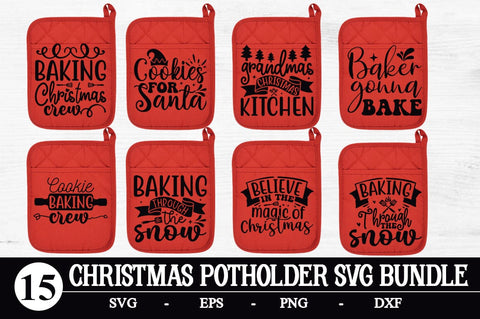Potholder SVG, Christmas SVG Bundle, Christmas Potholders, SVG Svgcraft 