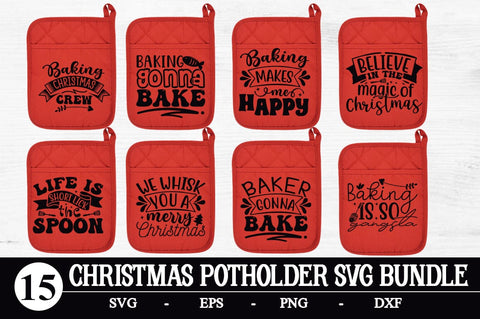 Christmas Baking I Christmas Pot Holders SVG I Oven Mitts - So Fontsy