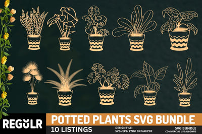 Potted Plants Svg Bundle SVG Regulrcrative 