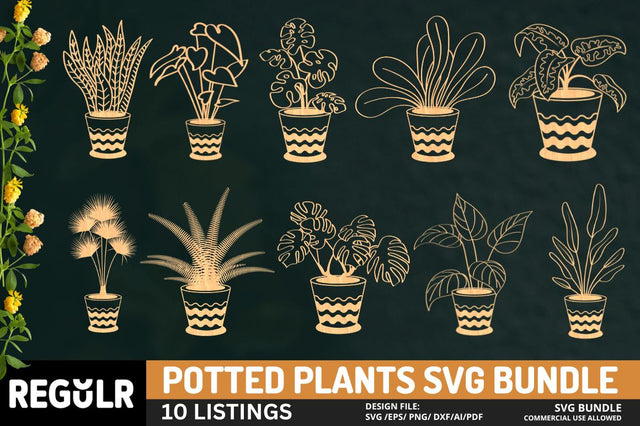 Potted Plants Svg Bundle SVG Regulrcrative 
