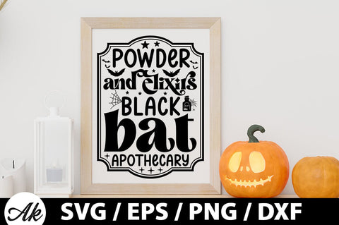 Powder and elixirs black bat apothecary SVG SVG akazaddesign 