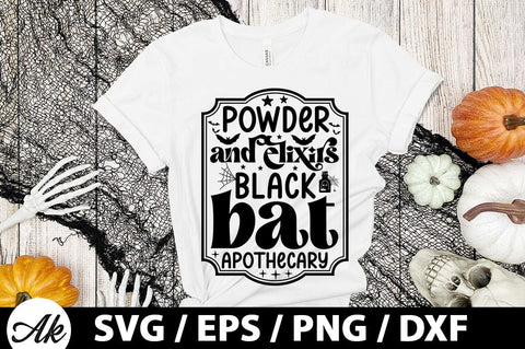 Powder and elixirs black bat apothecary SVG SVG akazaddesign 