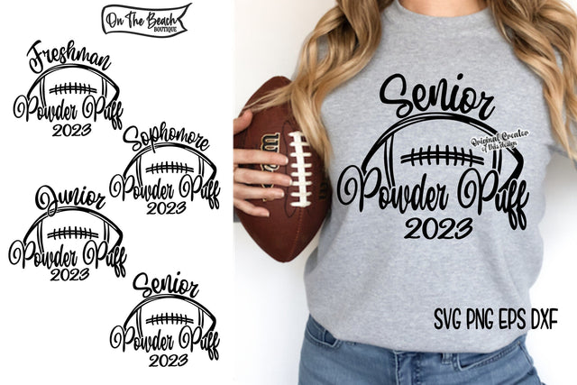 Powder Puff 2023 Football - All 4 designs shown - Homecoming SVG On the Beach Boutique 