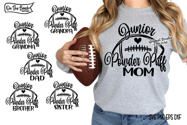 Powder Puff SVG Football Junior Family - 6 Designs SVG On the Beach Boutique 