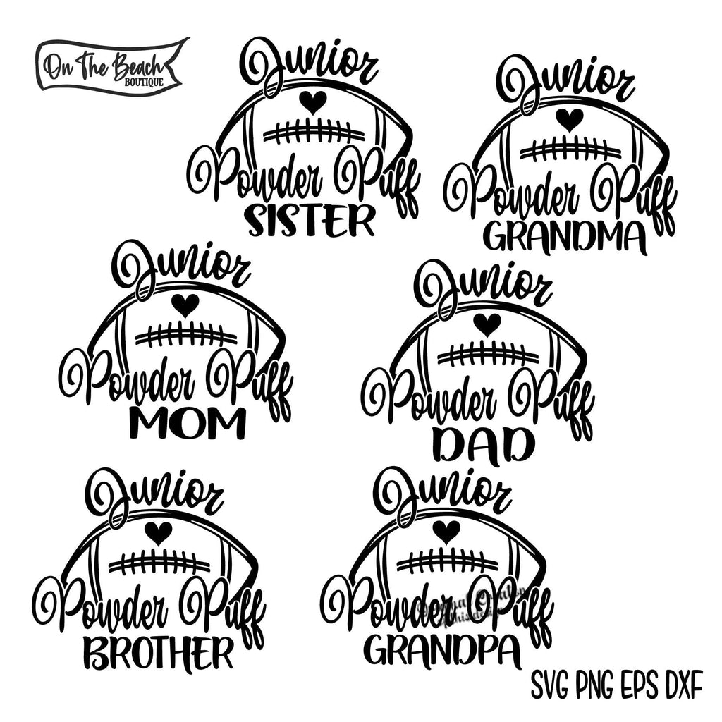 Powder Puff Design Powder Puff SVG Football Junior Family - 6 Designs - So Fontsy
