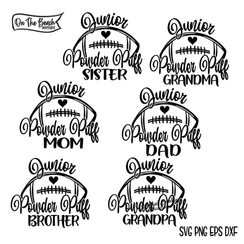 Powder Puff SVG Football Junior Family - 6 Designs SVG On the Beach Boutique 
