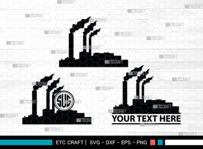 Power Plant Monogram, Coal Power Plant Silhouette SVG, Industry Smoke Power Plant Svg, Coal Power Plant Svg, Power Plant Station Svg, SB00023 SVG ETC Craft 