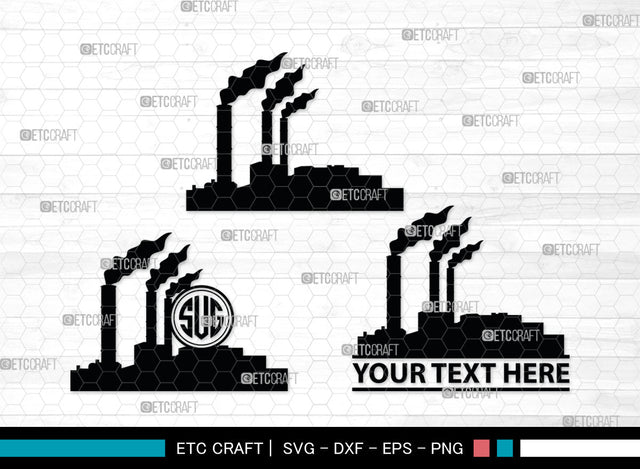 Power Plant Monogram, Coal Power Plant Silhouette SVG, Industry Smoke Power Plant Svg, Coal Power Plant Svg, Power Plant Station Svg, SB00023 SVG ETC Craft 