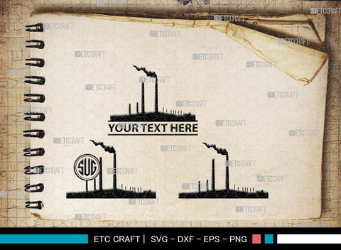 Power Plant Monogram, Coal Power Plant Silhouette SVG, Industry Smoke Power Plant Svg, Coal Power Plant Svg, Power Plant Station Svg, SB00023 SVG ETC Craft 