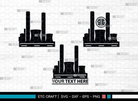 Power Plant Monogram, Coal Power Plant Silhouette SVG, Industry Smoke Power Plant Svg, Coal Power Plant Svg, Power Plant Station Svg, SB00023 SVG ETC Craft 