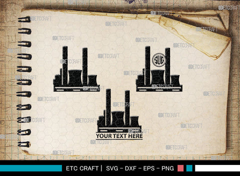 Power Plant Monogram, Coal Power Plant Silhouette SVG, Industry Smoke Power Plant Svg, Coal Power Plant Svg, Power Plant Station Svg, SB00023 SVG ETC Craft 