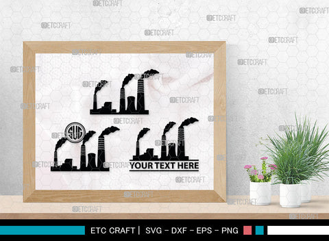 Power Plant Monogram, Coal Power Plant Silhouette SVG, Industry Smoke Power Plant Svg, Coal Power Plant Svg, Power Plant Station Svg, SB00023 SVG ETC Craft 