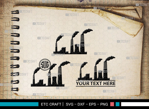 Power Plant Monogram, Coal Power Plant Silhouette SVG, Industry Smoke Power Plant Svg, Coal Power Plant Svg, Power Plant Station Svg, SB00023 SVG ETC Craft 