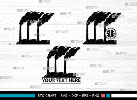 Power Plant Monogram, Coal Power Plant Silhouette SVG, Industry Smoke Power Plant Svg, Coal Power Plant Svg, Power Plant Station Svg, SB00023 SVG ETC Craft 