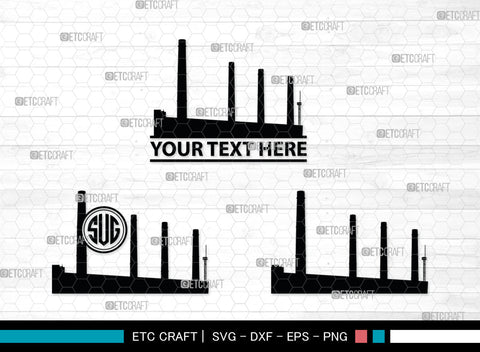 Power Plant Monogram, Coal Power Plant Silhouette SVG, Industry Smoke Power Plant Svg, Coal Power Plant Svg, Power Plant Station Svg, SB00023 SVG ETC Craft 