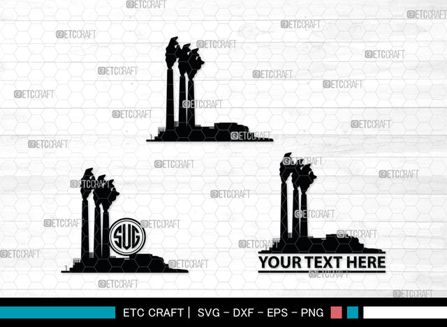 Power Plant Monogram, Coal Power Plant Silhouette SVG, Industry Smoke Power Plant Svg, Coal Power Plant Svg, Power Plant Station Svg, SB00023 SVG ETC Craft 