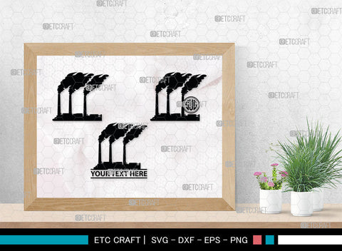 Power Plant Monogram, Coal Power Plant Silhouette SVG, Industry Smoke Power Plant Svg, Coal Power Plant Svg, Power Plant Station Svg, SB00023 SVG ETC Craft 