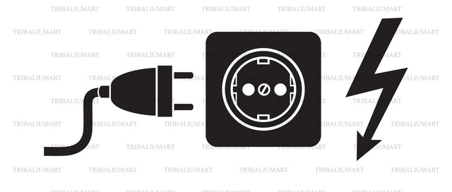 Power plug and electrical outlet SVG TribaliumArtSF 